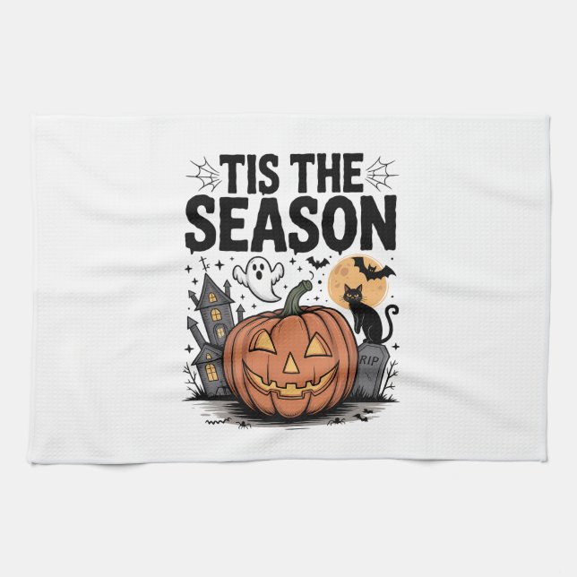 Tis the Season Halloween Tea Towel (Horizontal)