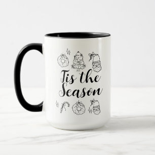 Tis the Season hand drawn Christmas Holiday Mug