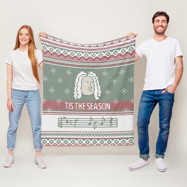 Tis the season Handel Messiah faux knit Fleece Blanket (In Situ)