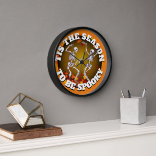 Tis the Season Happy Skeletons Clock