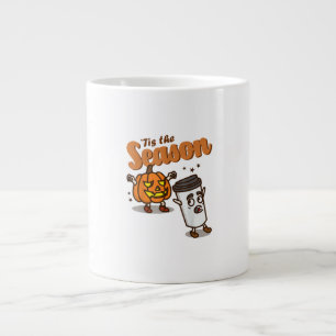 Tis The Season Hate Pumpkin Spice Latte Halloween  Large Coffee Mug