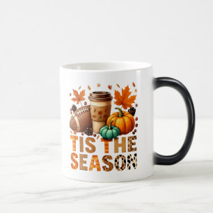 Tis the season Herbstzeit mit Football und Kaffee Magic Mug