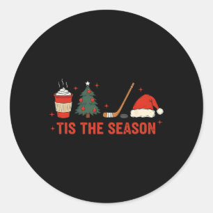 Tis The Season Hockey Christmas Classic Round Sticker