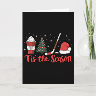 Tis The Season Hockey Coffee Xmas Tree Ice Hockey Card