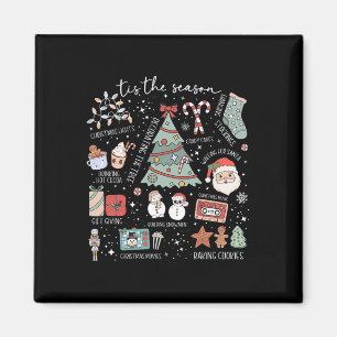 Tis The Season Hockey Coffee Xmas Tree Ice Hockey Magnet
