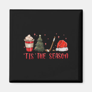 Tis The Season Hockey Coffee Xmas Tree Ice Hockey  Magnet