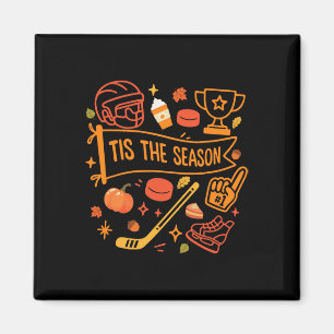 Tis The Season Hockey Fall Leaves Hello Pumpkin Ha Magnet