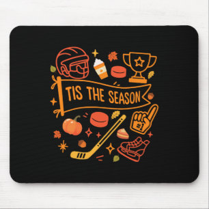 Tis The Season Hockey Fall Leaves Hello Pumpkin Ha Mouse Pad