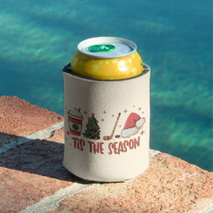 Tis The Season Hockey Winter Sports Holiday Can Cooler