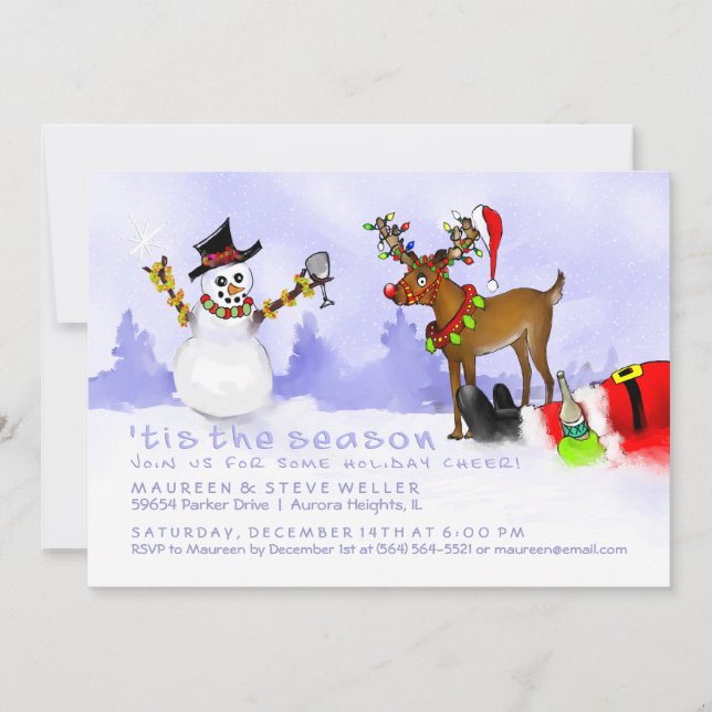 Tis the Season Holiday Invitation - Party Fun (Front)
