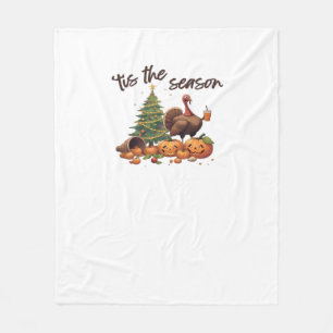 Tis The Season Holiday Mashup Fleece Blanket