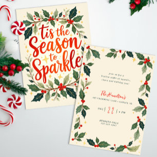Tis the Season Holly Holiday Party Invite
