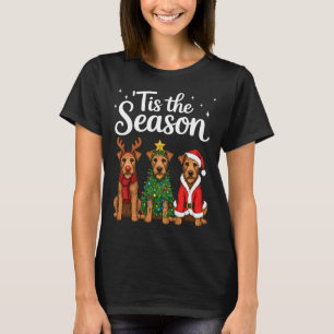 Tis The Season Irierrier Christmas Santa Dog Lover T-Shirt