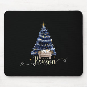 Tis The Season Jesus Christian Xmas Tree Holiday C Mouse Pad