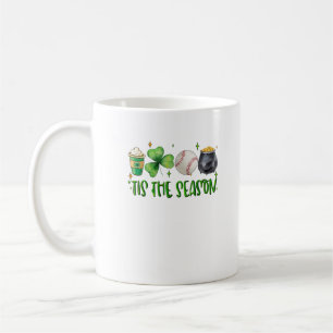 Tis The Season Latte Patricks Day Baseball Coffee Mug