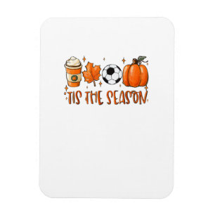 Tis The Season Leaf Latte Autumn Football Magnet