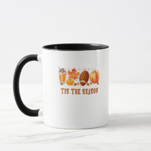 Tis The Season Leopard Football Halloween Fall Mug