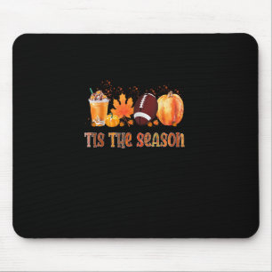 Tis The Season Leopard Pumpkin Football Halloween Mouse Pad