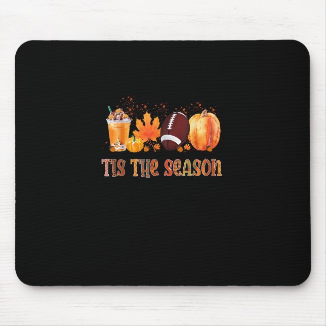 Tis The Season Leopard Pumpkin Football Halloween  Mouse Pad (Front)