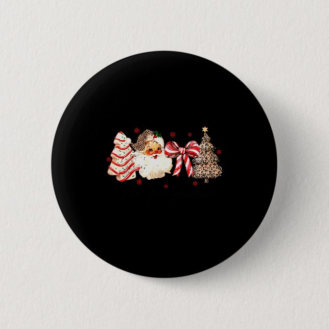 Tis The Season Leopard Tree Santa Christmas Coquet 6 Cm Round Badge (Front)