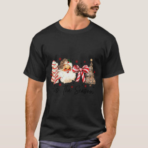 Tis The Season Leopard Tree Santa Christmas Coquet T-Shirt