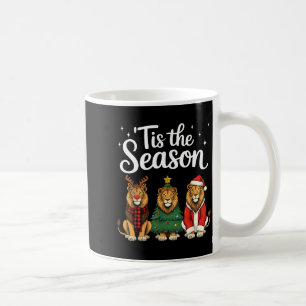 Tis The Season Lion Christmas Santa Safari Animal Coffee Mug
