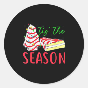 Tis The Season Little-debbie Christmas Tree Cake H Classic Round Sticker