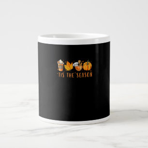 Tis The Season Lunch Lady Pumpkin Spice Fall Leave Large Coffee Mug