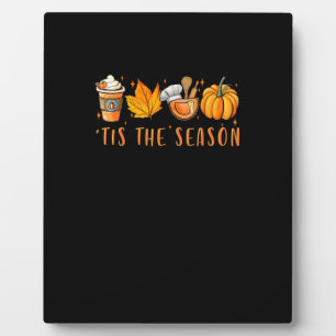 Tis The Season Lunch Lady Pumpkin Spice Fall Leave Plaque