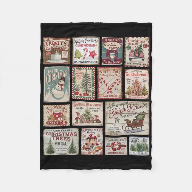 Tis The Season Merry Christmas Holiday Xmas Family Fleece Blanket (Front)