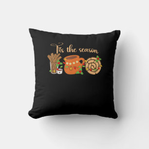 Tis The Season Mexican Christmas Cafecito Pan Dulc Cushion