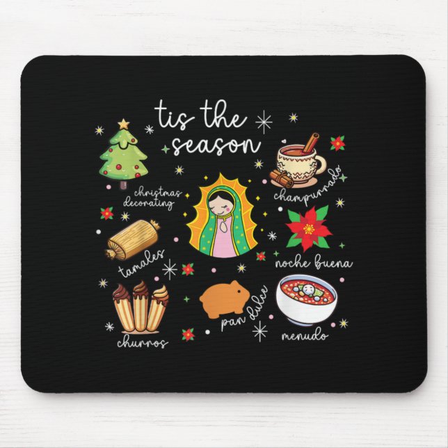 Tis The Season Mexican Christmas Feliz Navidad Xma Mouse Pad (Front)