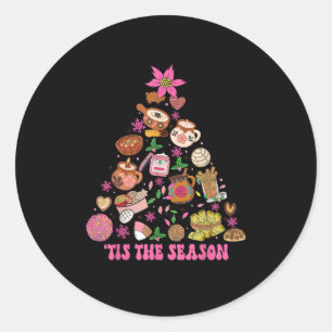 Tis The Season Mexican Christmas Tree Tamales Pan  Classic Round Sticker