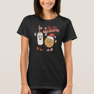 Tis The Season Milk and Cookies Groovy Vintage Chr T-Shirt