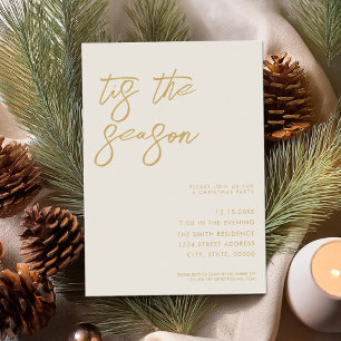 Tis The Season Minimalist Modern Christmas Party Invitation