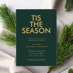 Tis The Season Modern Minimalist Christmas Party Invitation