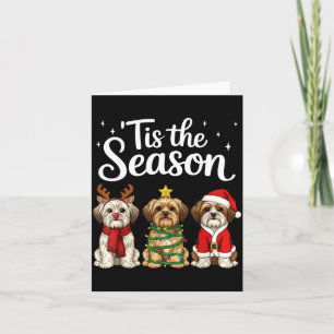 Tis The Season Morkie Christmas Santa Dog Lover Card