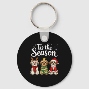 Tis The Season Morkie Christmas Santa Dog Lover Key Ring