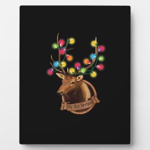 Tis The Season Mounted Reindeer With Christmas Lig Plaque