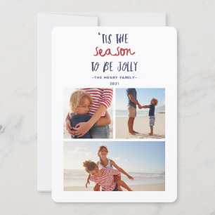 'tis the season multi photo holiday christmas card