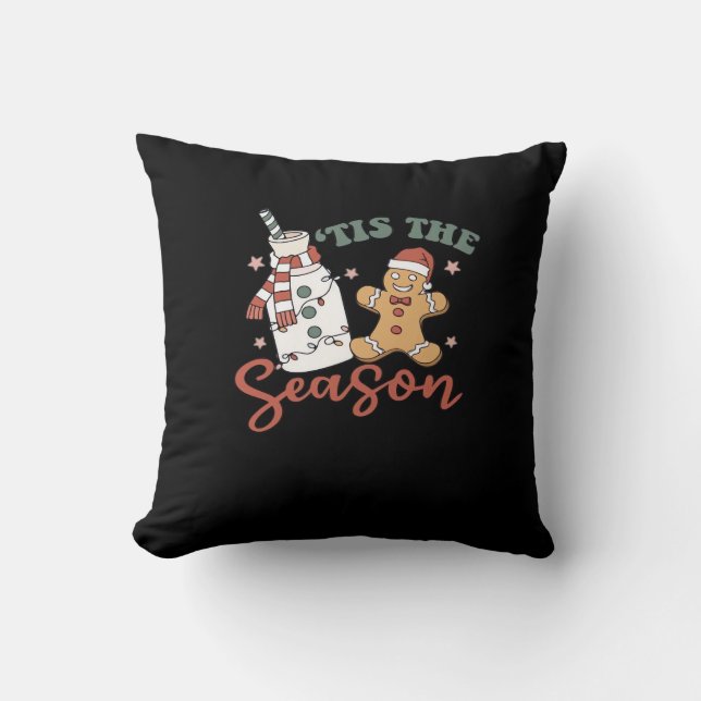 Tis The Season New Years Funny Christmas Cushion (Front)