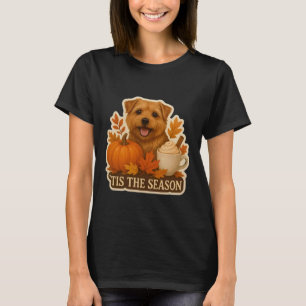 Tis The Season Norfolk Terrier Dog Fall Autumn Pum T-Shirt