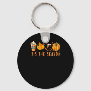 Tis The Season Nurse Pumpkin Spice Fall Leaves Aut Key Ring