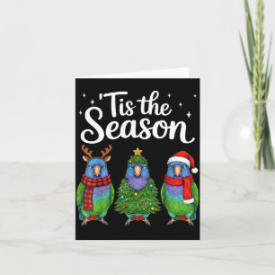 Tis The Season Onus Parrot Christmas Santa Bird Card