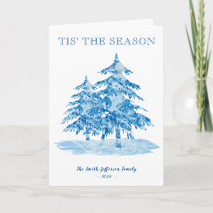 Tis' the Season Painterly Christmas Tree Holiday Card