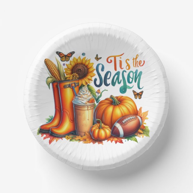 Tis the Season   Paper Bowls Paper Plate (Front)