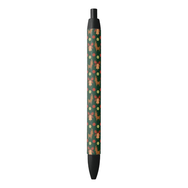 Tis the Season Pattern Black Ink Pen (Front Vertical)