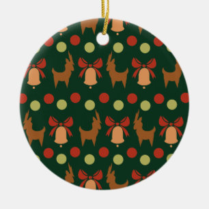 Tis the Season Pattern Ceramic Tree Decoration