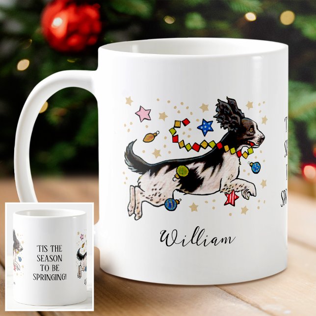 'Tis the season Personalised Springer Spaniel Coffee Mug (Creator Uploaded)