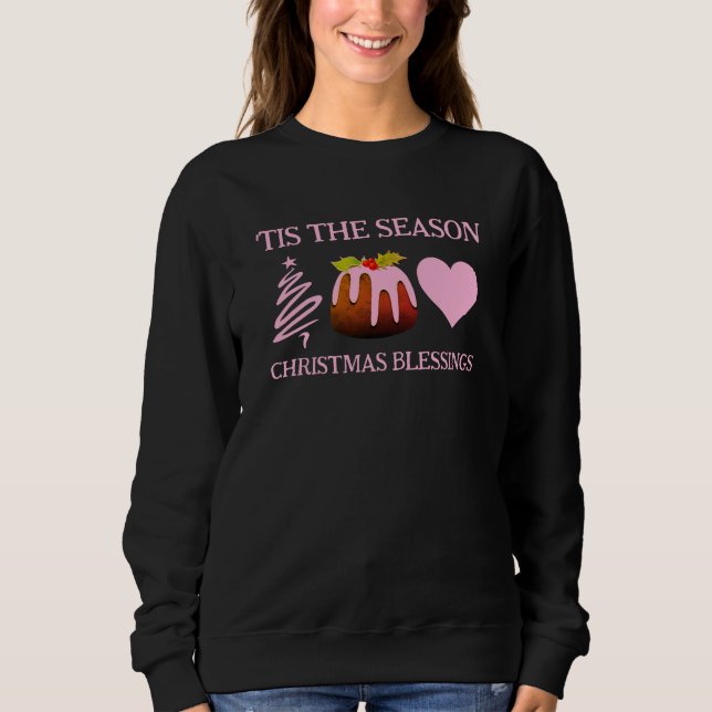 TIS THE SEASON Pink CHRISTMAS Sweatshirt (Front)